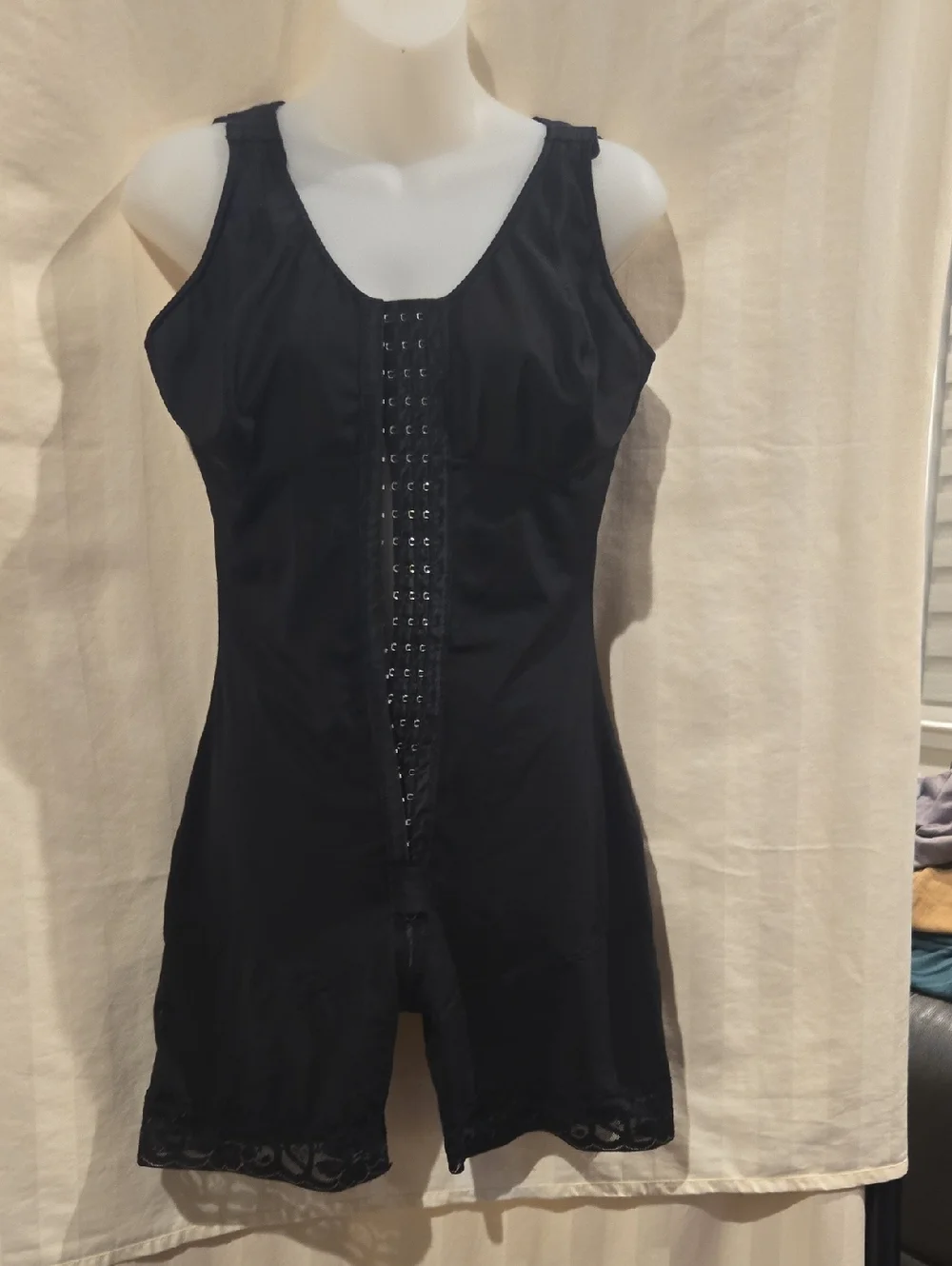 Black Front-Hook Shapewear Bodysuit